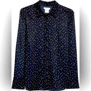 LAFAYETTE 148 - Scottie Painterly Dots Charmeuse Blouse - NWT